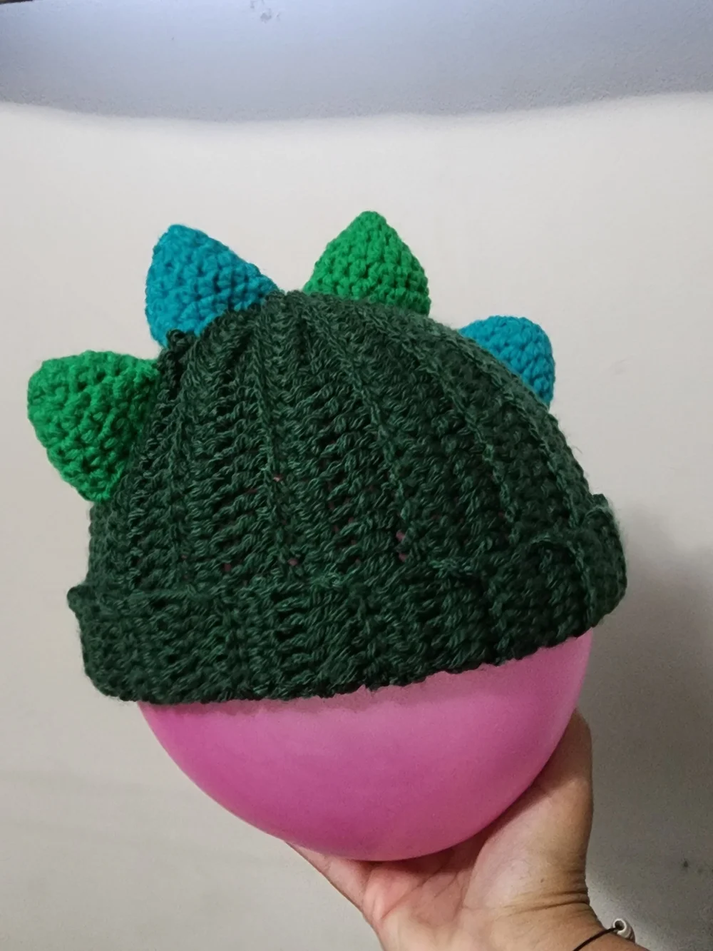 Kids Green & Blue Dino Beanie Hat